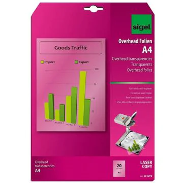 Photo Film transparent pour rétroprojecteurs - A4 SIGEL Lot de 20