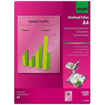 Photo Film transparent pour rétroprojecteurs - A4 SIGEL Lot de 50