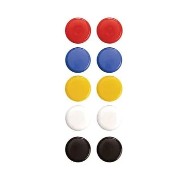 Photo Aimants de signalisation 20 mm - 5 couleurs : MAGNETOPLAN Lot de 10 réf. 16662