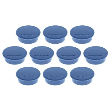 Photo Lot de 10 Aimants ronds - 40 mm - Bleu foncé : MAGNETOPLAN 1662014