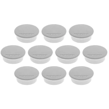 Photo Lot de 10 Aimants ronds - 40 mm - Gris : MAGNETOPLAN 1662001