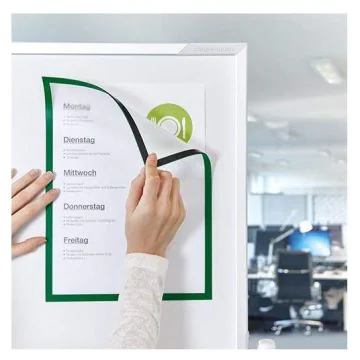 Photo Lot de 5 cadres d'affichage magnétiques - A4 - Vert : MAGNETOPLAN 1130305