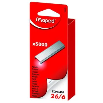 Photo MAPED : Boite de 5000 agrafes zinguées - 26/6 - 324606