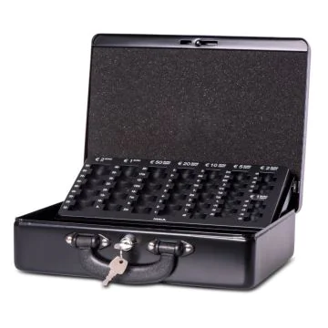 Photo MAUL : Caissette à monnaie avec monnayeur - Noir  - Ouverte 56214-90