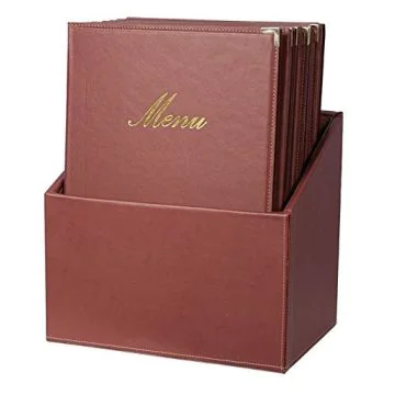 Photo Protège-menus dans une boîte de rangement  A4 cuir - Bordeaux : SECURIT Classic image