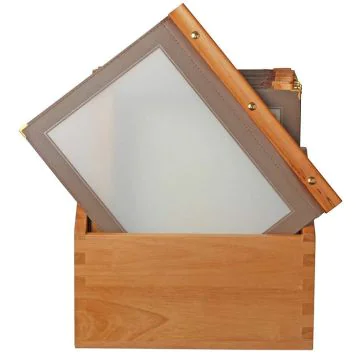 Photo Protège-menus A4 - Plastique/Bois - Marron SECURIT Wood Image