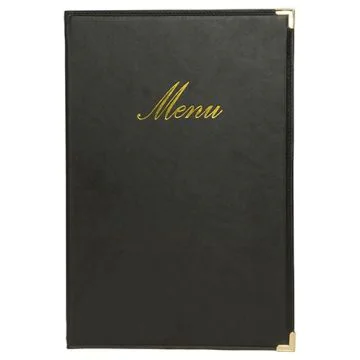 Protège-menus A4 - Imitation cuir - Noir SECURIT Classic