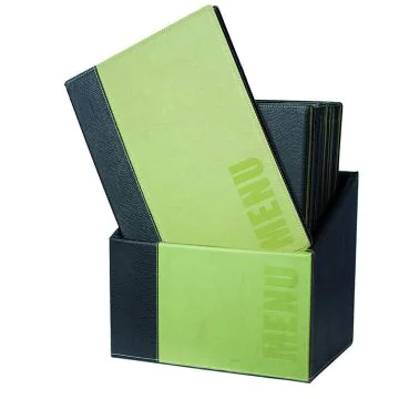 Photo Protège-menus A4 imitation cuir - Vert : SECURIT Trendy image