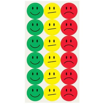 Photo Pastilles adhésives rondes Smiley - 20 mm - Assortiment SIGEL