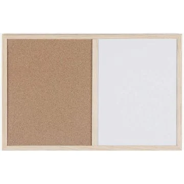 Photo Tableau duo blanc magnétique et liège - 600 x 400 mm BI-OFFICE Exemple