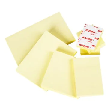 photo KORES Blocs de notes adhésives - Jaune - 51 x 75 mm - N46057
