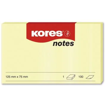 Photo Blocs de notes adhésives - Jaune - 125 x 75 mm : KORES