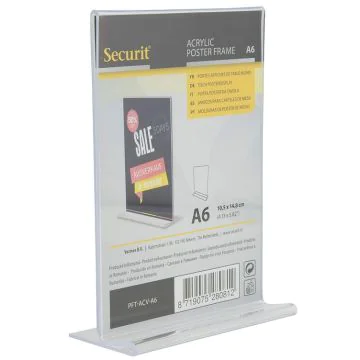 Présentoir de table - Feuille A6 - 105 x 148 mm : SECURIT Photo