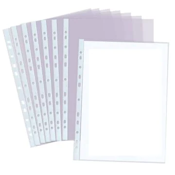 Photo Lot de 100 Pochettes perforées en PP 0,08 mm - A4 : PRO-Office image
