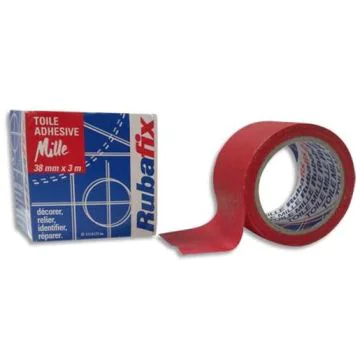 Photo RUBAFIX : Ruban adhésif  toile - Rouge - 38 mm x 3 m