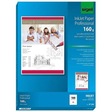 Photo SIGEL IP383 : Lot de 100 papiers photos couchés - A3 - 160 g/m²