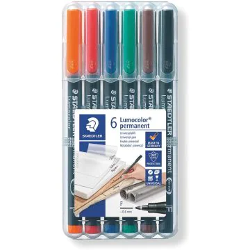 Photo 318f STAEDTLER Etui de 6 marqueurs permanents Lumocolor pour rétroprojecteur 
