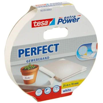 Photo TESA : Ruban adhésif en toile extra Power - fixation blanc 56339