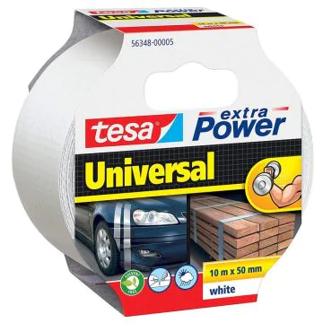 Photo TESA : Ruban adhésif universel extra Power - étanche intérieur extérieur - Blanc - 50 mm x 10 m - 00005-05