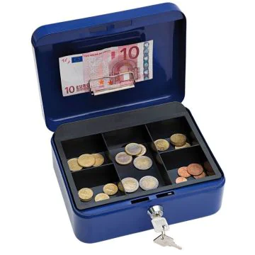 Photo WEDO : Caissette à monnaie avec clip - Bleu - 200 x 160 mm