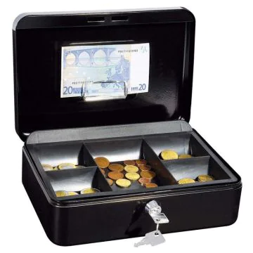 Photo WEDO : Caissette à monnaie avec clip - Noir- 250 x 180 mm