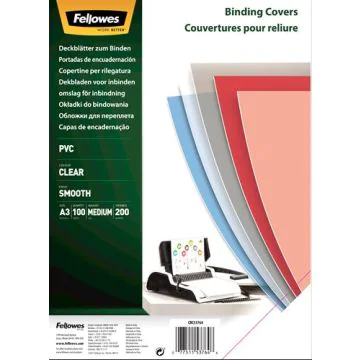 Couverture transparente pour reliure A3 - PVC 0,20 mm FELLOWES