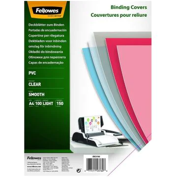 Couverture transparente pour reliure A4 - PVC 0,15 mm FELLOWES Photo