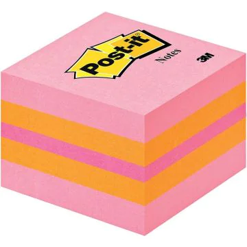 POST-IT MINI CUBE Notes repositionnables Rose/Orange 
