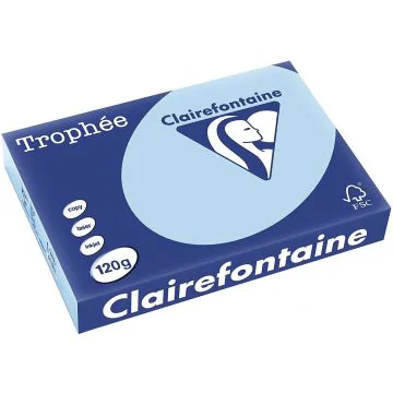 Ramette de papier de 250 feuilles A4 120g - Bleu Vif : CLAIREFONTAINE Trophée Image