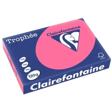 Ramette de papier de 250 feuilles A4 120g - Rose Fuchsia : CLAIREFONTAINE Trophée Visuel