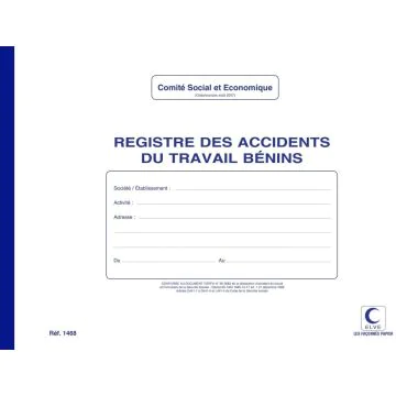 Registre Accidents bénins du travail ELVE 1468
