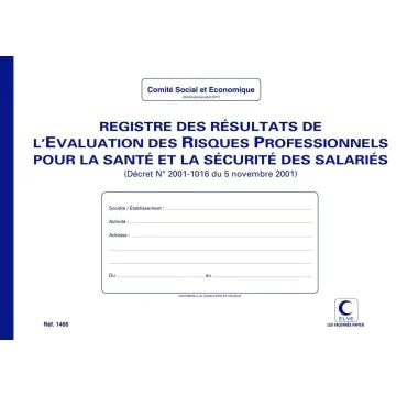 Registre - Résultat d'évaluation des risques professionnels ELVE 1466
