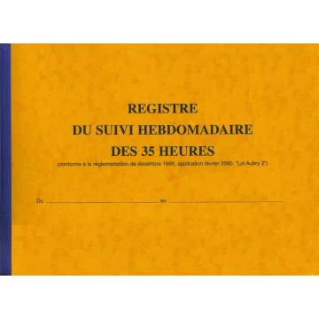 Registre du suivi hebdomadaire du temps de travail du personnel  9422 Elve
