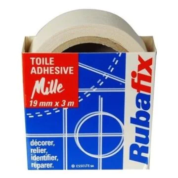 RUBAFIX : Ruban adhésif toilé - Blanc - 19 mm x 3 m Visuel