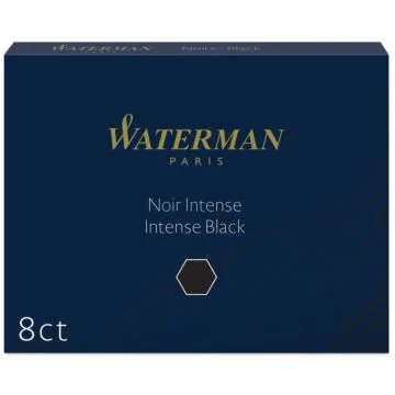 WATERMAN Boite 8 grandes Cartouches d'encre - Noir intense