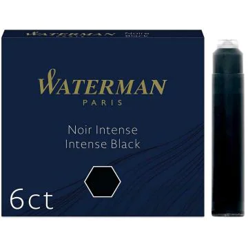 WATERMAN Noir  : Boite de 6 cartouches d'encre Mini