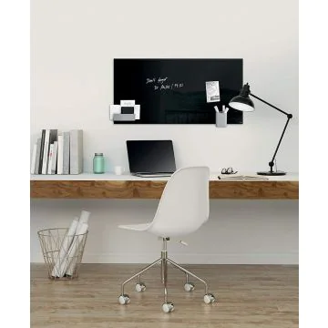 SIGEL GL120 : Tableau magnétique en verre - 600 x 400 mm - Noir Mural