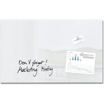 Tableau magnétique en verre - 780 x 480 mm - Blanc : SIGEL GL131 Modèle