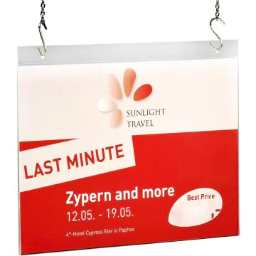 Porte-affiches à suspendre - Format A4 oblong : SIGEL Visuel