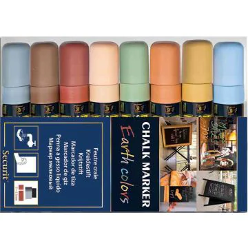 Feutre à craie liquide 7 - 15 mm - Assortiment Ocres : SECURIT Lot de 8 Image