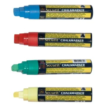 Feutre à craie liquide Waterproof 7 - 15 mm - Assortiment : SECURIT Lot de 4 Image