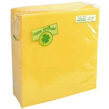 Serviettes de table Cocktail - 200 x 200 mm - Jaune : PRO NAPPE Lot de 50 image