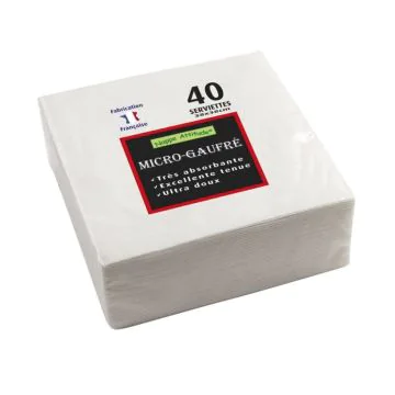 Serviettes de table Cocktail - 380 x 380 mm - Blanc PRO NAPPE Lot de 40 image