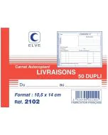 LIVRAISONS Carnet autocopiant Dupli - 140 x 105 mm ELVE 2102