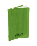 Photo Cahier Séyès / Grands carreaux Vert - Polypro - 48 pages - 170 x 220 mm CONQUERANT :