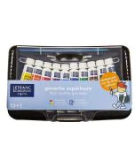 Photo Boîte de 10 tubes de gouache et pinceau LEFRANC Collège Box Peinture