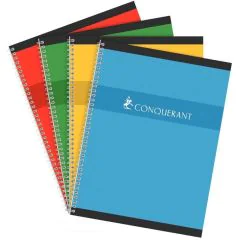 Cahier 100 pages à petits carreaux - 110 x 170 mm : CONQUERANT Visuel
