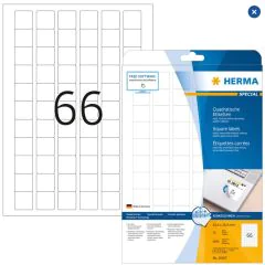 HERMA Étiquettes adhésives blanches amovibles - 25,4 x 25,4 mm 10107
