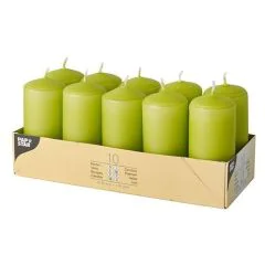 Bougies cylindriques -  Kiwi 40 mm : PAP STAR Lot de 10 image