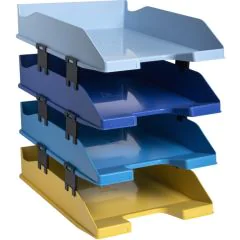 Set de 4 Corbeilles à courrier Combo Midi - Assortiment : EXACOMPTA Bee Blue image